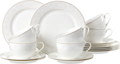 Ritzenhoff & Breker Kaffeeservice Isabella, 18-Teilig, Fine-China-Porzellangeschirr, Weiß Mit Ornamenten, 37 X 26 X 25 Cm Seturi vesela masa Naty Shop Kaffeeservice