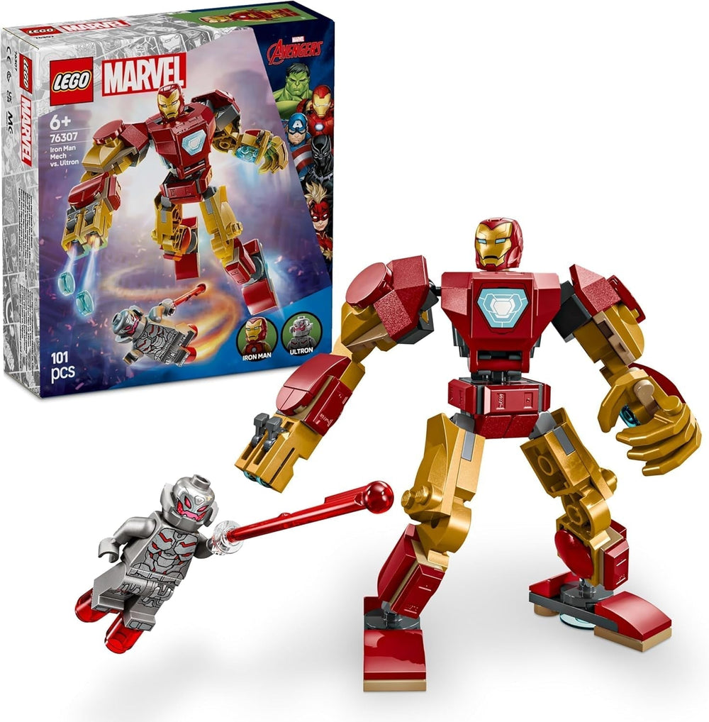 LEGO Marvel Iron Man Mech vs. Ultron - Juguete de superhéroe con 2 minifiguras - Figura de acción con brazos, piernas y dedos móviles - Regalo para niños y niñas a partir de 6 años 76307 Juegos de construcción Besuche den LEGO-Store Default Title