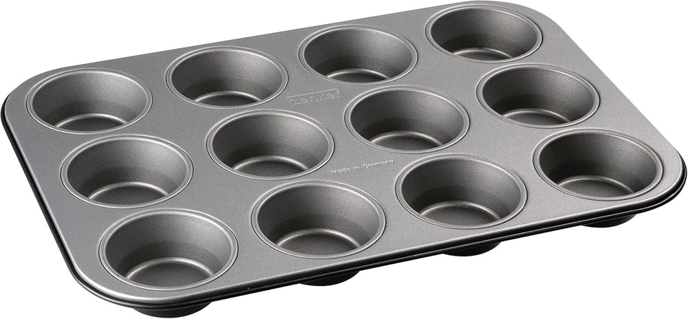 Zenker 12Er Muffinform Energy, Premium-Backform, Für Köstliche Kuchen, Verkürzt Die Backzeit Um Bis Zu 20% (Farbe: Silber/Anthrazit), Menge: 1 Stück, Hellgrau Und Dunkelgrau Moldes y bandejas para repostería Naty Shop