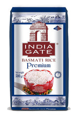 INDIA GATE Arroz Basmati Premium – Arroz aromático de grano largo y fino de la India, grano fino y largo (1 x 500 g)