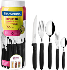Juego de cubiertos Tramontina Ipanema para 6 personas, 30 piezas, acero inoxidable Kitchen Naty Shop Negro