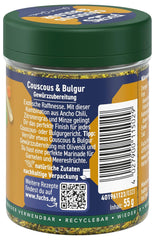 Fuchs Spices Gourmet Selection Medio Oriente/África - Mezcla de Especias para Cuscús y Bulgur Mezcla de Especias Recargable para Condimentar Platos de Bulgur Vegano 55g