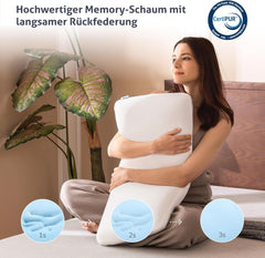 EGO HOME Pillow Memory Foam Soft Ergonomic Pillow For Back Sleeper Side Sleeper Neck Support Pillow With Breathable And Washable Cover, Oeko-Tex Certified, Neck Pillow 75X35Cm Perne standard Naty Shop