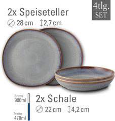 Like. de Villeroy & Boch Lave Beige set de cină 4 piese Seturi vesela masa Naty Shop