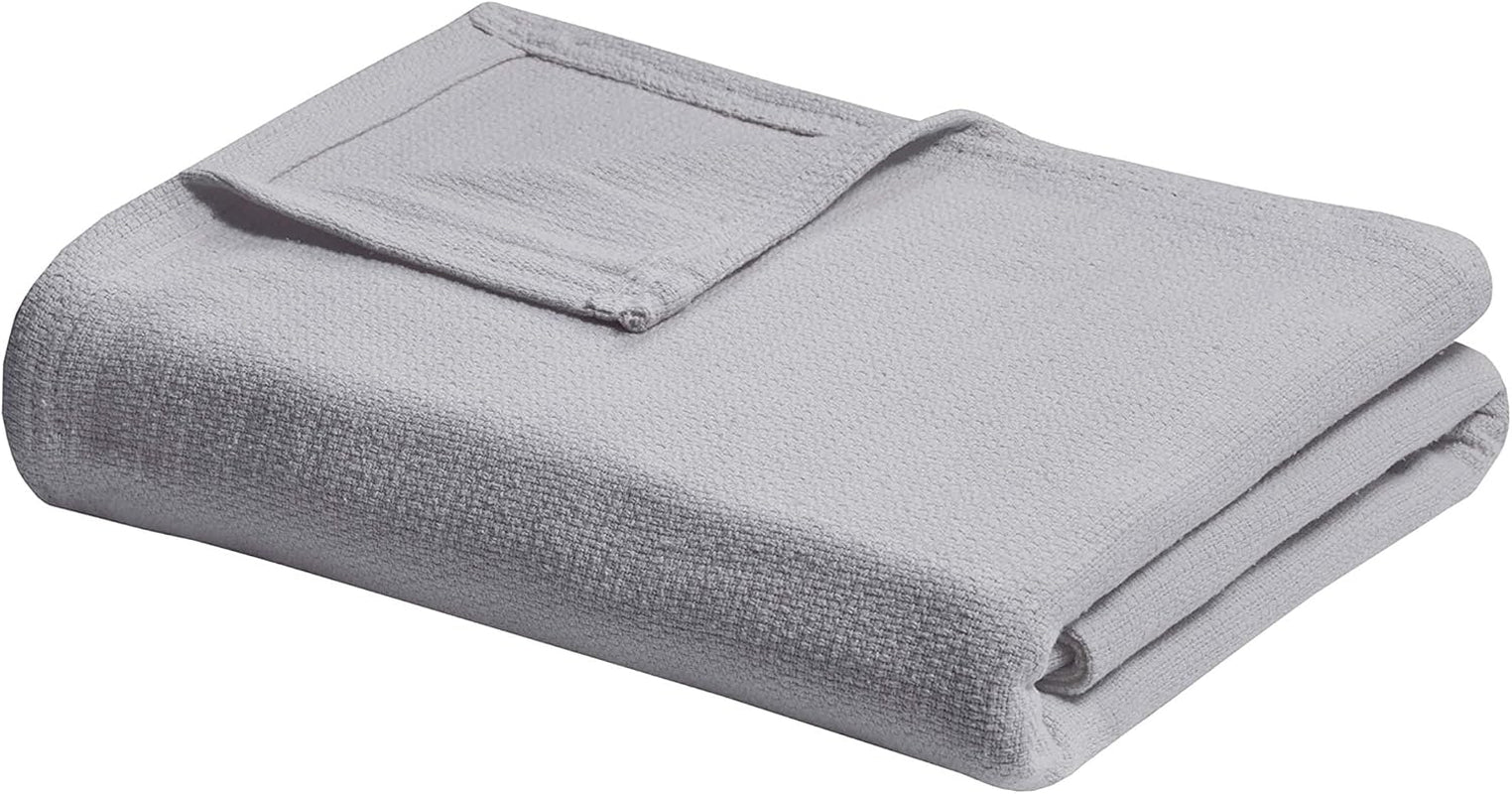 Madison Park Freshspun Wicker Pătură de bumbac Twin Grey Paturi si Cuverturi Madison Park Gri Full/Queen
