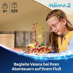 LEGO Ç€ Disney Moana 2: Balsa de aventuras de Moana - Barco de juguete con velas, cubierta extraíble, fogata y 3 minimuñecas, incluidas Loto y Moni - Regalo para niñas mayores de 6 años y fans - 43270 Juegos de construcción Beuche den LEGO-Store
