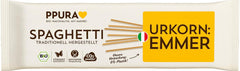 PPURA Pasta de Espagueti Bio con Emmer 500g, espaguetis de emmer 100% naturales, fabricados en Italia - Pasta italiana sin aditivos, colorantes ni conservantes