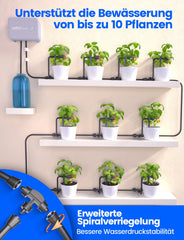 Sistema de riego automático interior WiFi: sistema de riego por goteo inteligente con control de aplicación, computadora de riego para 10 plantas de interior, riego de vacaciones y riego de plantas (gris)