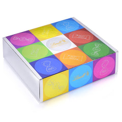 Surtido de chocolate (37 bolas LINDOR, 24 palitos Hello Mini, 10 Mini Fioretto), regalo de chocolate (1 x 815 g) y HELLO Mini Emoti, chocolate con leche en 5 diseños de emoticones, 164 g