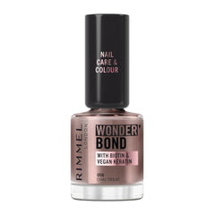 Esmalte de uñas Rimmel Wonder'bond Care+Color, 006 Chai Treat, regenera las uñas, con biotina y queratina vegana, modular, 12 ml