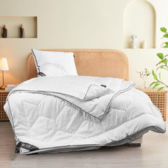 Plapumă 4 anotimpuri 135X200-2 în 1 plapumă all-season 135X200 - Plapumă respirabilă, lavabilă și vegană - Plapumă duo cu bandă de confort pentru dormit - Umplutură 500G & 700G Plapumi si pilote Naty Shop