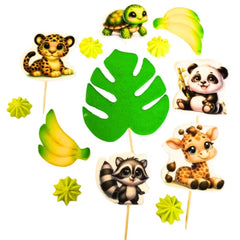 Set de 13 adornos comestibles para tartas – Diseño Safari