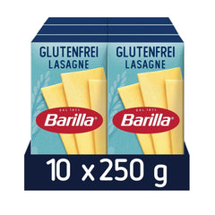 Barilla Pasta Lasaña Sin Gluten, elaborada con deliciosa maíz y arroz, perfecta para personas celíacas o intolerantes al gluten, paquete de 10 (10 x 250g)
