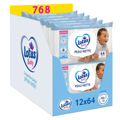 Skin Cute Baby Wipes - 768 toallitas (12 x 64 piezas) - Toallitas húmedas para bebés hipoalergénicas y dermatológicamente testadas Naty Shop