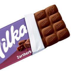 Milka Zartherb - chocolate con leche negro alpino con un delicado toque de cacao en un paquete múltiple - 25 x 90 g