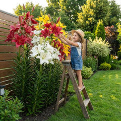 Colección de bulbos de lirio gigantes (15 bulbos de flores), 5 variedades fragantes, 5 de cada color, mezcla perenne holandesa resistente para el jardín (bulbos grandes, sin semillas)
