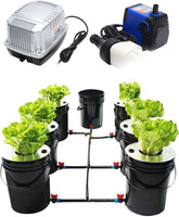 Hydroponic System DWC Kit de sistema de cultivo hidropónico de 5 galones, cubo de 20 l x 7, sistema de cultivo hidropónico para interiores, máquina hidropónica de barril múltiple, sistema de riego por goteo