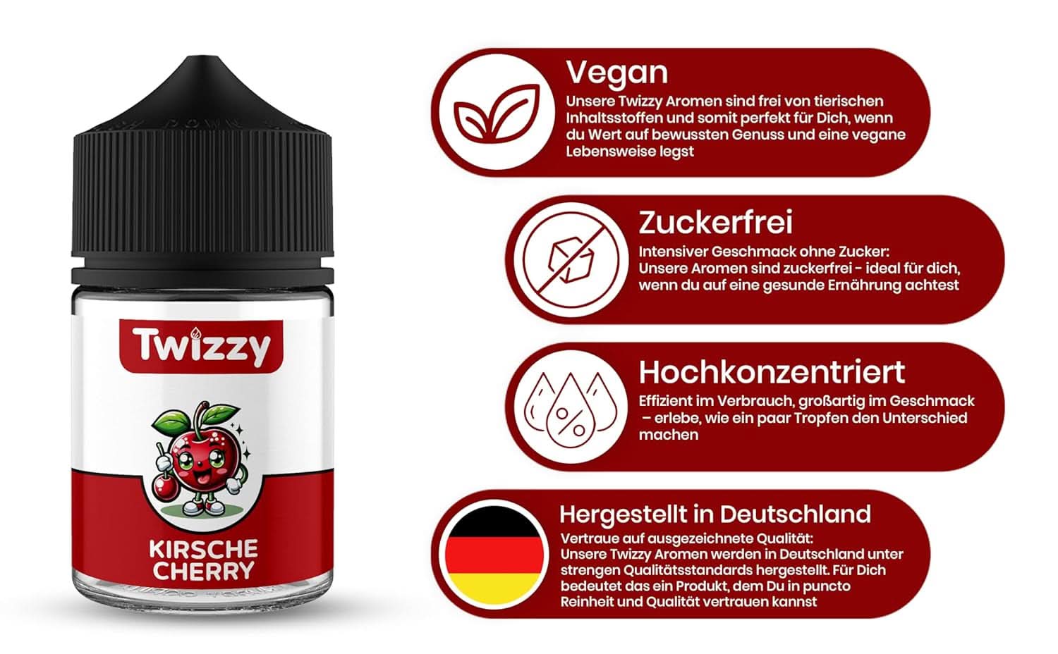 Aromă alimentară Twizzy Cherry - 60 ml - Aromă intensă - Ideală pentru coacere Arome Naty Shop