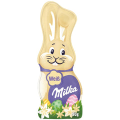 Milka Smiling Bunny White - Chocolate de Pascua elaborado con chocolate blanco en forma de conejito - 14 x 90 g