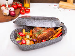 C|H|G Brotback- Und Bratenform Mit Deckel "Granito", Skandia Xtreme Plus: 4-Fach Antihaftbeschichtung in Granitoptik, 37 X 20 X 7 Cm, Made in Germany Moldes y bandejas para repostería Naty Shop