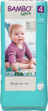 Pañales para bebés Bambo Nature, talla 4 (7-14 kg) - 48 piezas. Pañales Premium con protección mejorada contra fugas | Máxima comodidad y libertad para niños activos | Pañales testados dermatológicamente