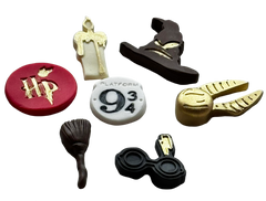 Harry Potter – Set de 7 adornos comestibles de pasta de azúcar, tema Hogwarts