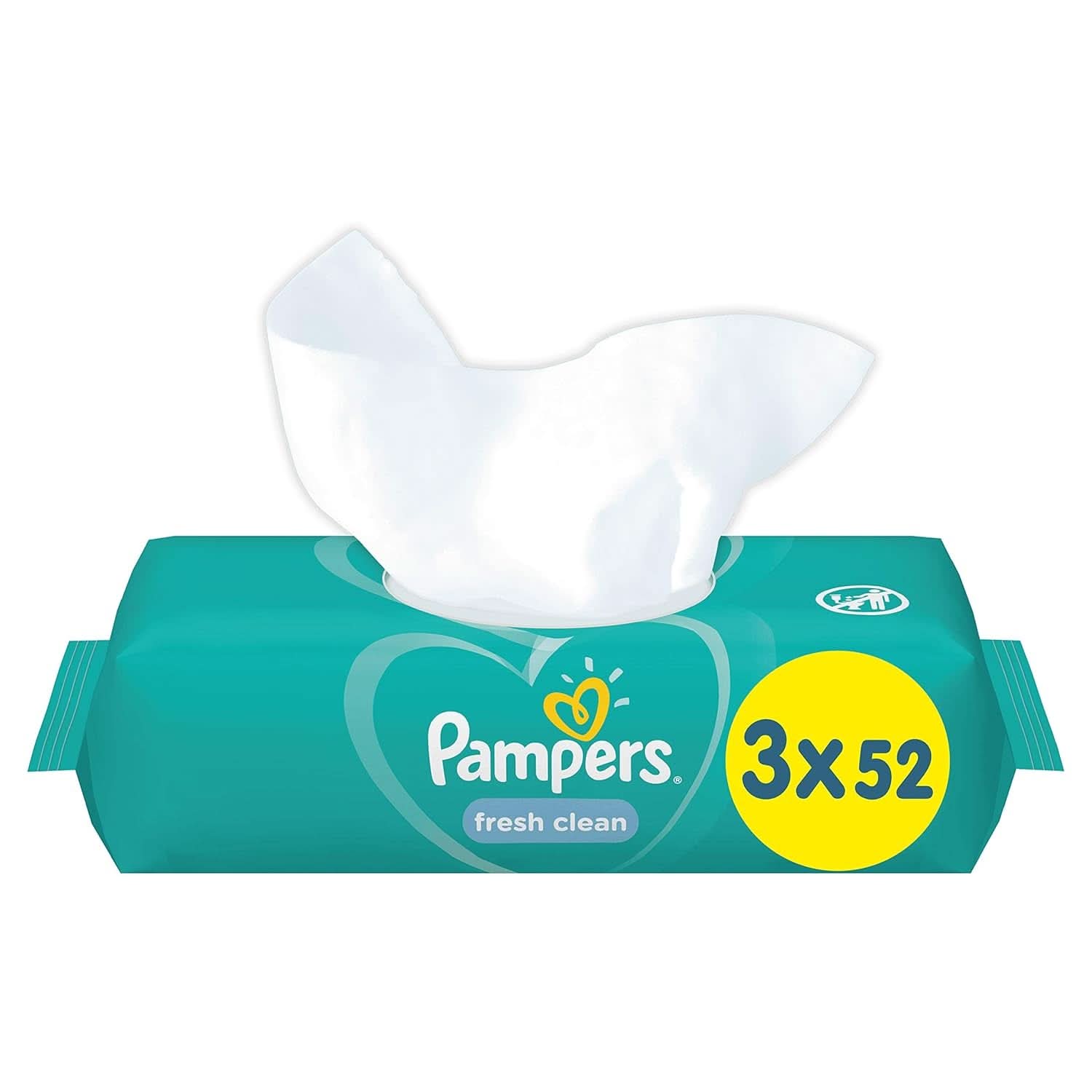 Pampers Fresh Clean, Șervețele pentru bebeluși, 52 bucăți Servetele Umede Bebelusi Naty Shop