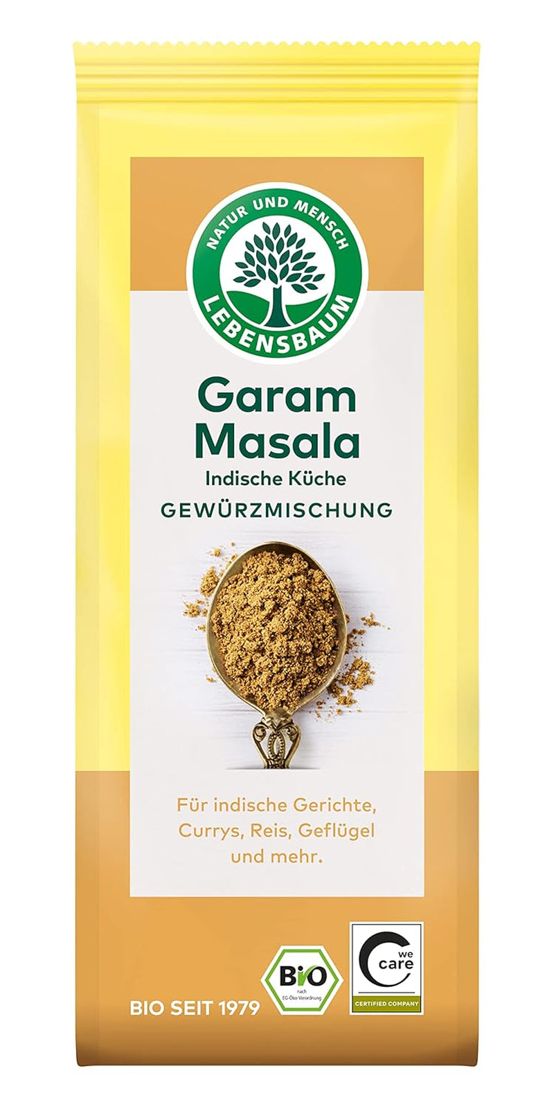 Lebensbaum Garam Masala, Bio-Gewürz zum Würzen von Currys, Rice und Geflügel mit würzig-warmer und angehenm pfeffriger Notes, 40 g
