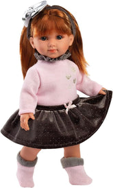 Llorens 1053551 Muñeca Nicole, pelirroja y ojos azules, Fashion Doll con cuerpo blandito, inkl. Outfit y Hairreif de moda, 35 cm
