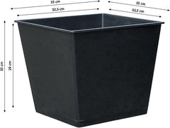 Ghiveci universal Dehner, aprox. 36 x 36 x 30 cm, plastic, negru