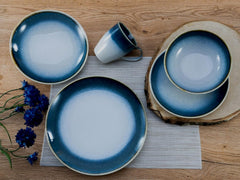 Creatable, 23788, seria Cascade, set de veselă cu 8 piese pentru 2 persoane, serviciu combinat din gresie, potrivit pentru mașina de spălat vase și cuptorul cu microunde, producție de calitate