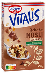 Dr. Oetker Vitalis Chocolate Muesli Classic: Muesli de desayuno con leche y chocolate negro, paquete de 7 (7 x 600 g)