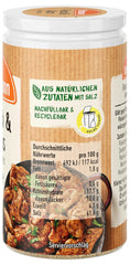 Ostmann Gewürze - Fleisch & Gyros Gewürzsalz | Pikantes Gewürz mit mediterraner Note für ggrilltes und gebratenes Fleisch | Mit praktischem Streuaufsatz | 50 g en un colador