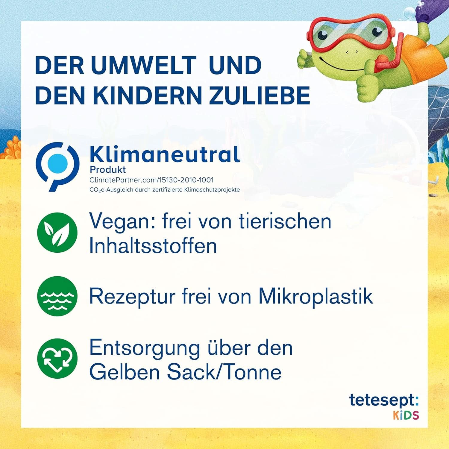 Tetesept Kids Dino - aditiv de baie pentru copii, spuma, coloreaza apa in verde, 40 ml Naty Shop