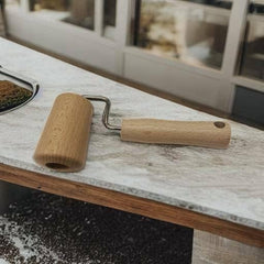 Fackelmann Nudelholz/Teigroller, Holz, 17 x 6,5 x 4 cm, Marrón