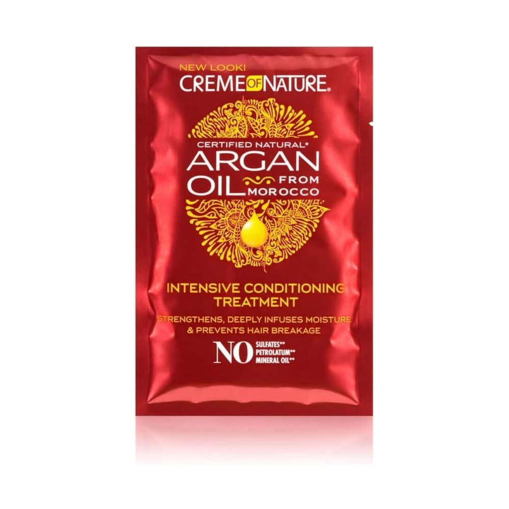 Creme Of Nature Argan Oil Intensive Conditioning Treatment Tratament intensiv de hidratare și restructurare, balsam cu ulei de argan, îngrijire pentru toate tipurile de păr - 50 ml Masca de par Naty Shop Tratament pentru păr fără clătire