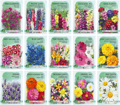 Nojus Set de Semillas de Flores - 15 Paquetes de Semillas de Flores - Semillas de Flores de Jardín - Semillas de Plantas Coloridas - Semillas de Flores Silvestres - 15 Variedades de Semillas de Flores - Regalo Ideal de Semillas de Flores