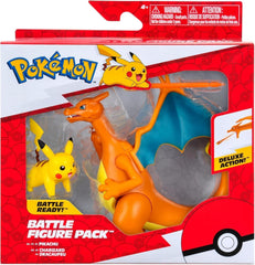 Pokémon PKW3459 - Paquete de figuras de batalla - Glurak y Pikachu, Glurak móvil con figuras de acción de Pikachu Naty Shop Título predeterminado