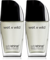 Wet n Wild Wild Shine Esmalte de uñas, formaldehído, tolueno, libre de ftalatos, fórmula de secado rápido de larga duración, capa superior mate (paquete de 2)