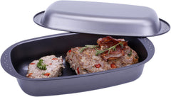 Chg 9942-04 bratenform mit deckel, antihaftbeschichte, antracita-metálico, 37 x 20 x 7 cm moldes y bandejas para hornear naty shop