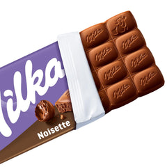 Milka Noisette – Chocolate con leche alpino con relleno delicado y cremoso de avellanas – 25 x 90 g