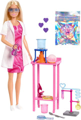 Muñeca Barbie Científica y Accesorios con Muñeca Rubia de Moda, Mesa de Laboratorio, Microscopio, Cajero que Cambia de Color y Placa de Petri, JCR70 Naty Shop Dolls Título Predeterminado