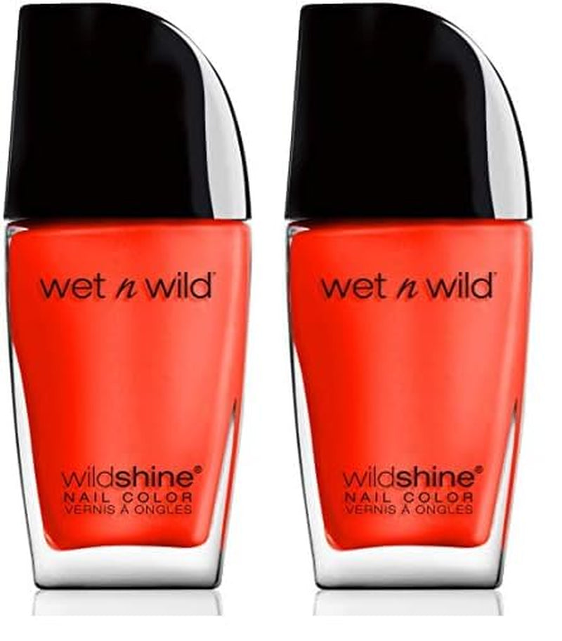 Color de uñas Wild Shine, esmalte de uñas sin formaldehído, tolueno ni ftalatos, fórmula de secado rápido de larga duración, Heatwave (paquete de 2)