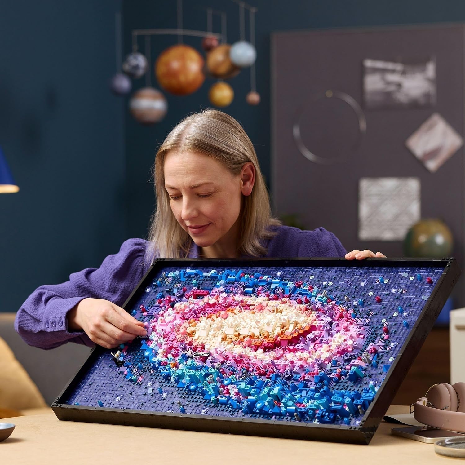 LEGO Art Galaxia Calea Lactee, decorațiune de perete, cadou pentru fanii spațiului și astronomiei, set de construcție pentru adulți, activitate creativă, cadou pentru femei și bărbați 31212 Seturi de constructie Besuche den LEGO-Store