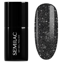 Semilac Esmalte de Uñas UV 394 Sparkling Midnight Date 7 ml - Cielo nocturno oscuro con efecto brillo - Colección Love Is In The Nails