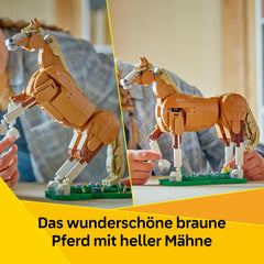 LEGO Creator 3en1 Prächtiges Ross - Pferde Spielzeug - Baue eine Bären- oder Hirschfigur - Geschenk zum Geburtstag für Mädchen und Jungen ab 9 Jahren - 31166