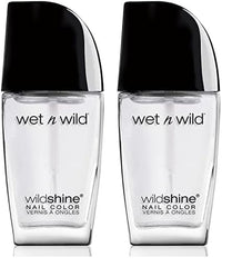 Wet n Wild Wild Shine Esmalte de uñas, sin formaldehído, tolueno ni ftalatos, fórmula de secado rápido de larga duración, rosa cosquillas (paquete de 2)