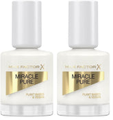 Max Factor Miracle Pure Nail Color 155 Leche de Coco Vegano Esmalte de uñas de secado rápido y larga duración 12 ml (paquete de 2)