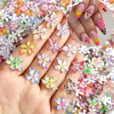 50 Stück 3D Blume Nail Charms Set, Bunte Nageldesign Zubehör, Nägel Charms Und Nagel Art Charms, Perfekt Für Nailart, Maniküre Dekoration Und DIY Nageldesign