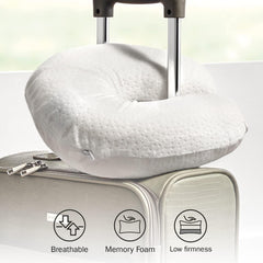 Pikolin Home - Pernă cervicală vâscoelastică pentru călătorii cu fermitate redusă, respirabilă și cu husă lavabilă cu fermoar.